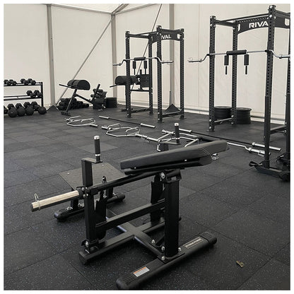 Rival Blue Fleck Premium Interlocking Rubber Gym Flooring with Connectors (500mm x 500mm) (20mm)