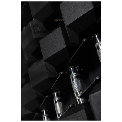 Rival Front-Facing 10 pair Commercial Vertical Hex Dumbbell Storage Rack
