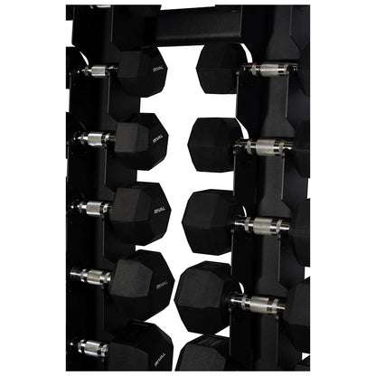 Rival Front-Facing 10 pair Commercial Vertical Hex Dumbbell Storage Rack