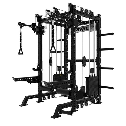 Rival S-3 Series Power Rack with Dual Action Pulley and High and Low Cable System (75x75mm)