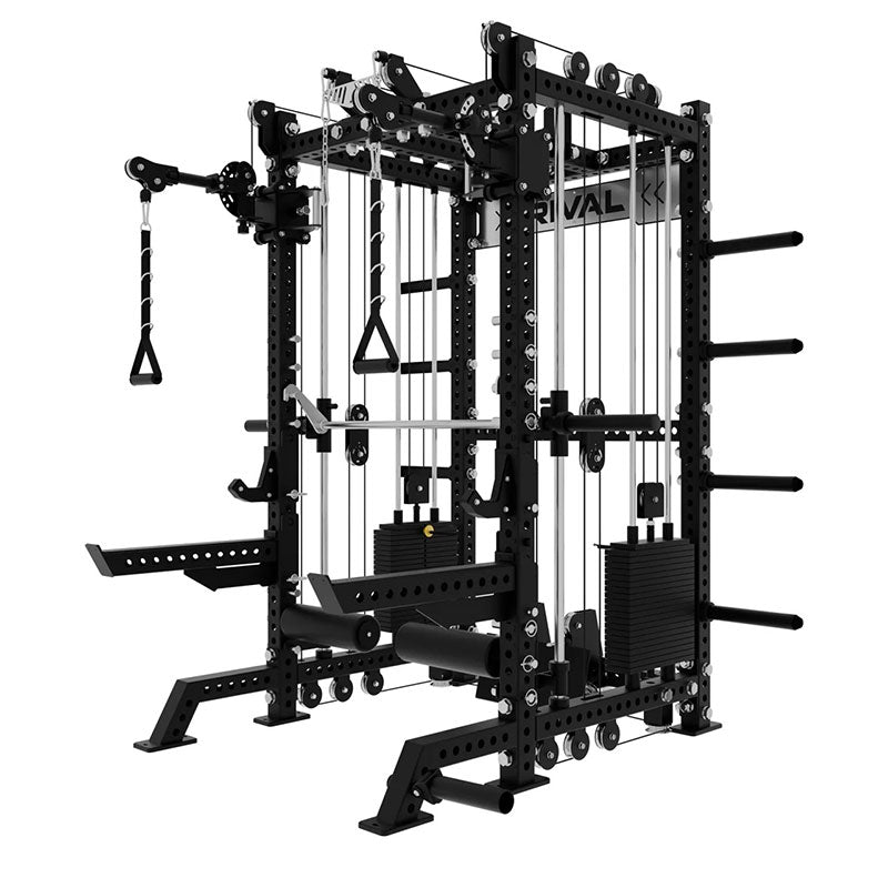 Rival S-3 Series Power Rack with Dual Action Pulley and High and Low Cable System (75x75mm)