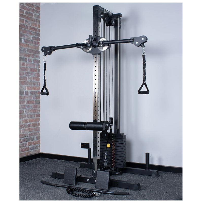 Rival Wall Mounted or Freestanding Adjustable Free Arm Functional Trainer Pulley System - 105KG Weight Stack