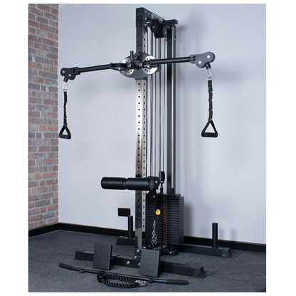Rival Wall Mounted or Freestanding Adjustable Free Arm Functional Trainer Pulley System - 105KG Weight Stack