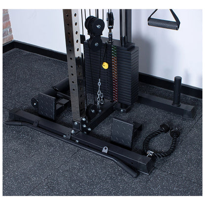 Rival Wall Mounted or Freestanding Adjustable Free Arm Functional Trainer Pulley System - 105KG Weight Stack