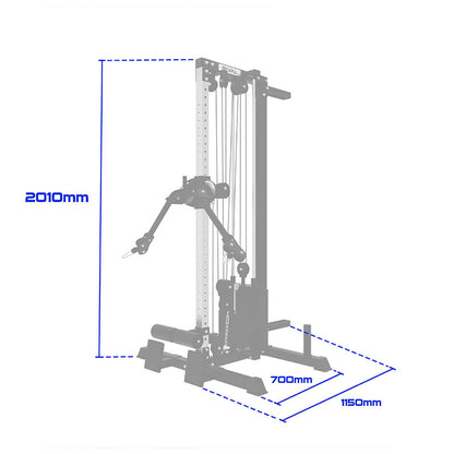 Rival Wall Mounted or Freestanding Adjustable Free Arm Functional Trainer Pulley System - 105KG Weight Stack
