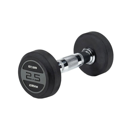 JORDAN® Rubber Dumbbells - Up to 70kg (Grey)