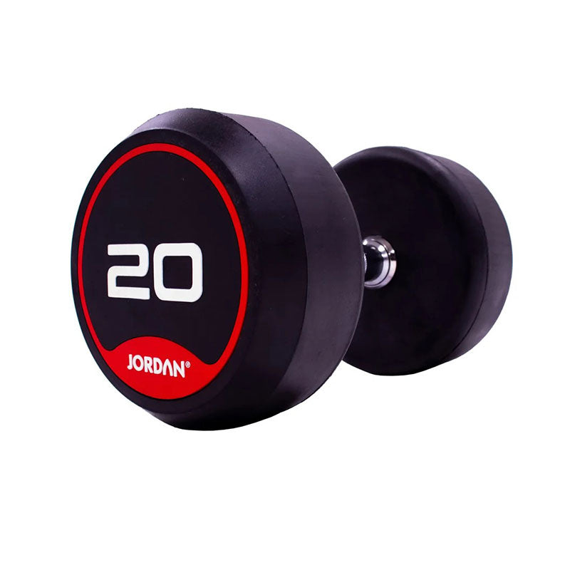 JORDAN® Rubber Dumbbells - Up to 70kg (Red)