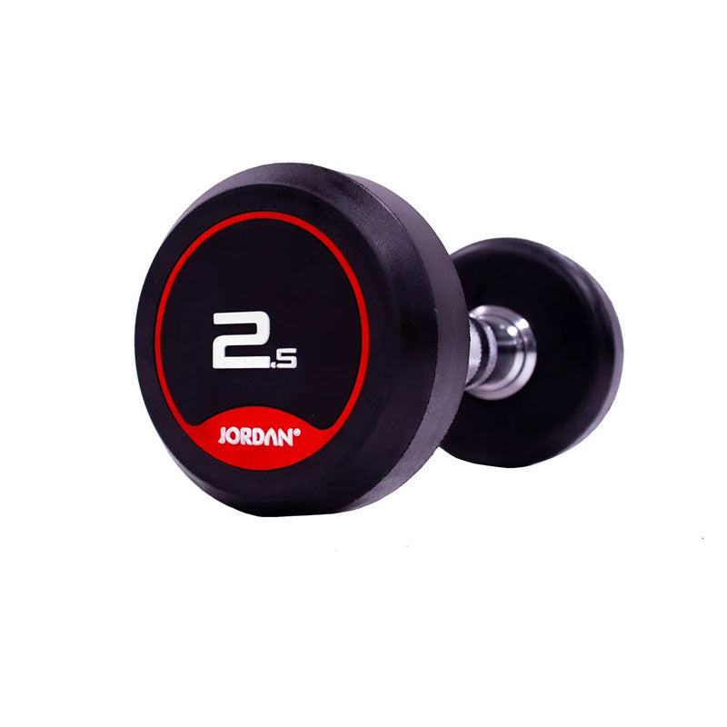 JORDAN® Rubber Dumbbells - Up to 70kg (Red)