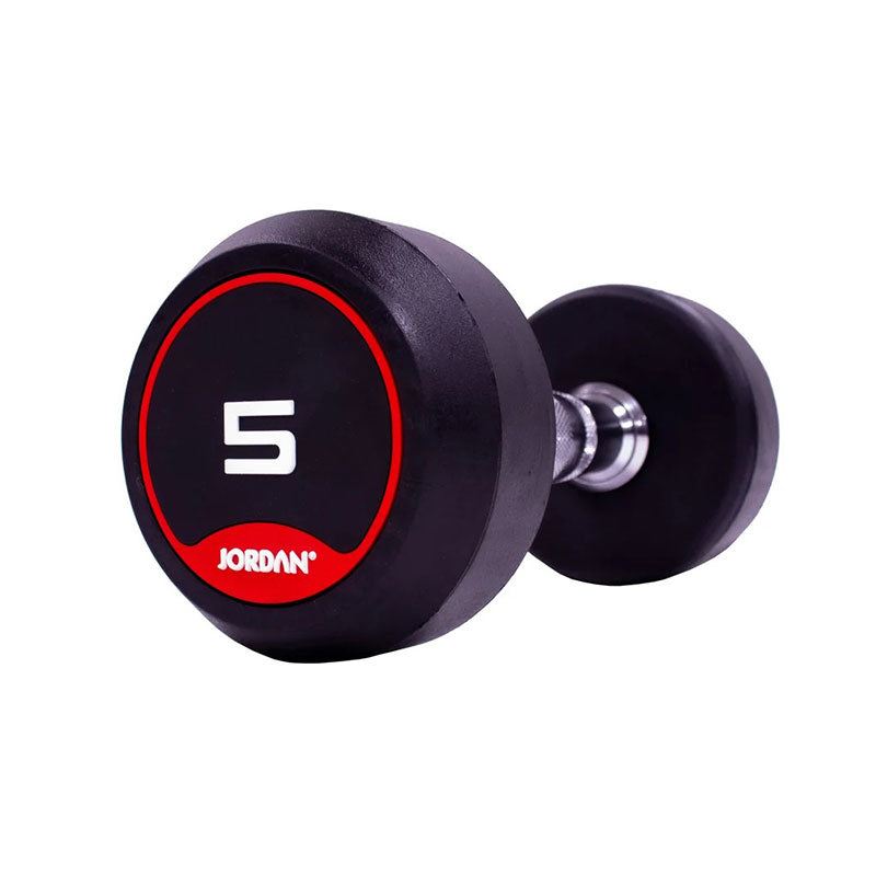 JORDAN® Rubber Dumbbells - Up to 70kg (Red)