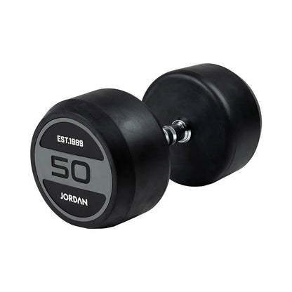 JORDAN® Rubber Dumbbells - Up to 70kg (Grey)