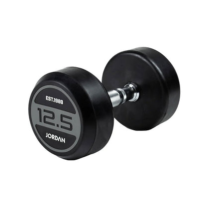 JORDAN® Rubber Dumbbells - Up to 70kg (Grey)