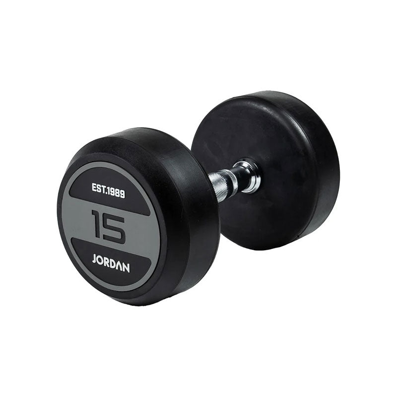 JORDAN® Rubber Dumbbells - Up to 70kg (Grey)