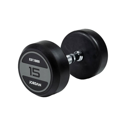 JORDAN® Rubber Dumbbells - Up to 70kg (Grey)