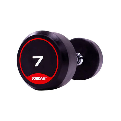 JORDAN® Rubber Dumbbells - Up to 70kg (Red)
