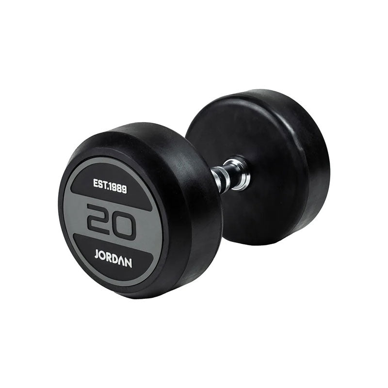 JORDAN® Rubber Dumbbells - Up to 70kg (Grey)