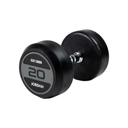 JORDAN® Rubber Dumbbells - Up to 70kg (Grey)
