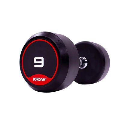 JORDAN® Rubber Dumbbells - Up to 70kg (Red)