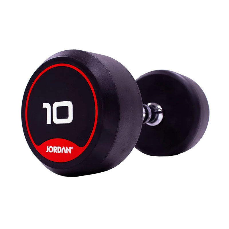 JORDAN® Rubber Dumbbells - Up to 70kg (Red)