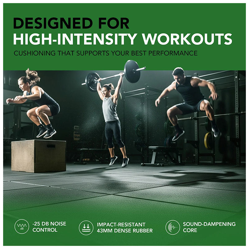 43mm PRO Anti-Shock Rubber Gym Flooring Tile
