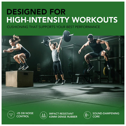 43mm PRO Anti-Shock Rubber Gym Flooring Tile