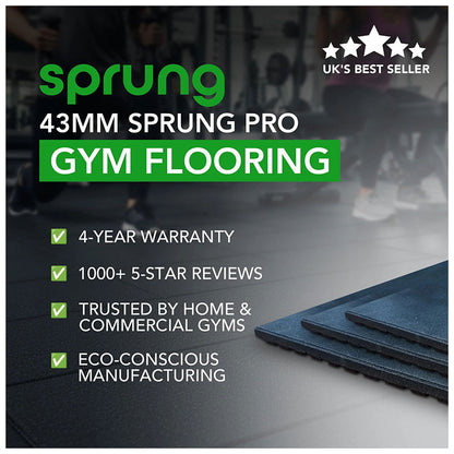 43mm PRO Anti-Shock Rubber Gym Flooring Tile