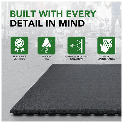 43mm PRO Anti-Shock Rubber Gym Flooring Tile