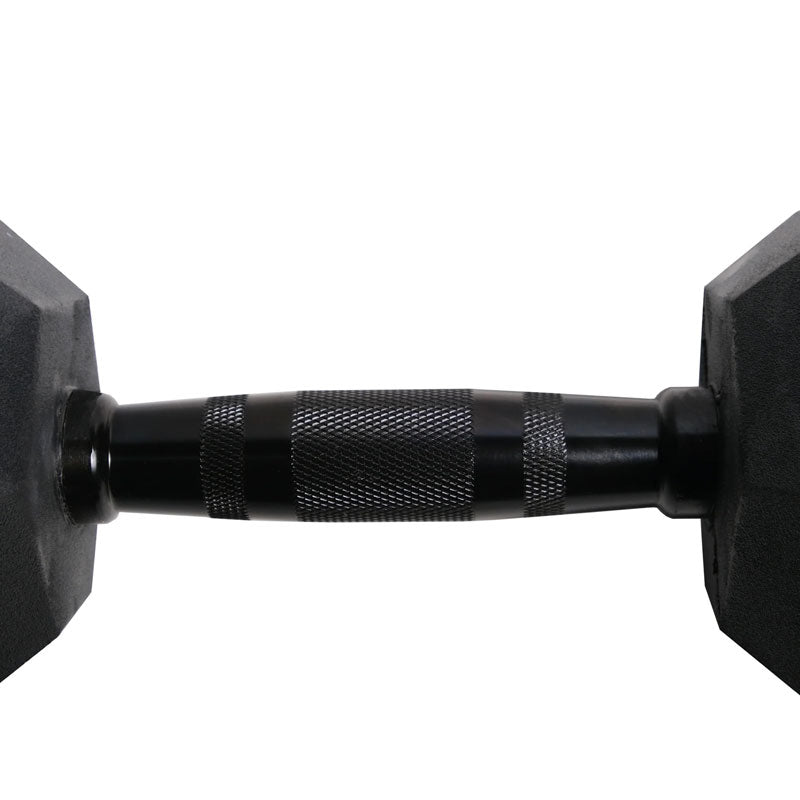 Rubber Hex Dumbbells (Black Handles)