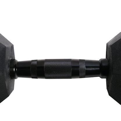 Rubber Hex Dumbbells (Black Handles)