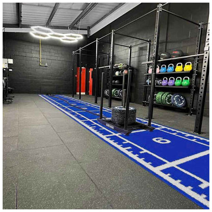 10m x 1.5m Sprint Track (Full Line Markings) - Blue