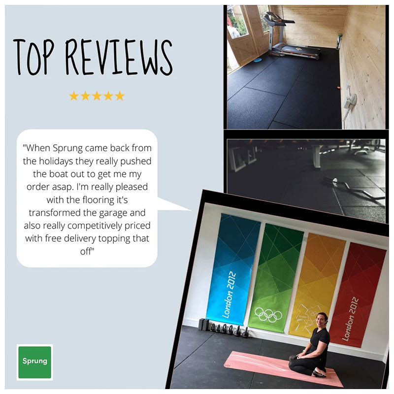 15mm Sprung PRO Gym Flooring - Sprung Rubber Heavy Duty