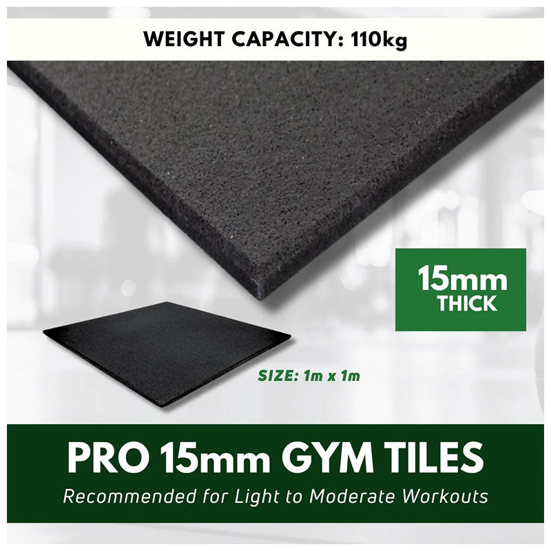 15mm Sprung PRO Gym Flooring - Sprung Rubber Heavy Duty