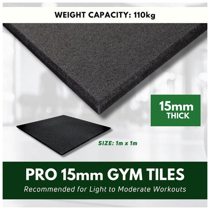 15mm Sprung PRO Gym Flooring - Sprung Rubber Heavy Duty