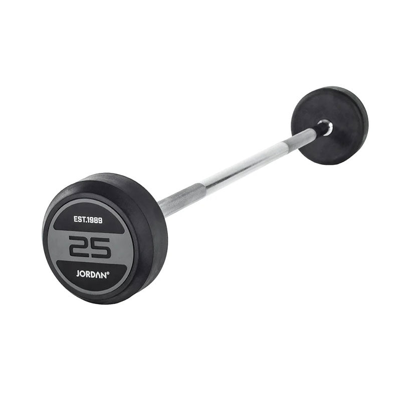 JORDAN® Fixed Barbells - Straight Bar Rubber (Grey)
