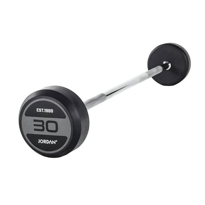 JORDAN® Fixed Barbells - Straight Bar Rubber (Grey)