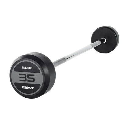 JORDAN® Fixed Barbells - Straight Bar Rubber (Grey)