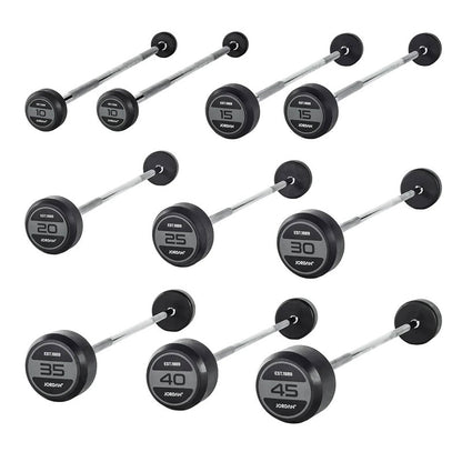 JORDAN® Fixed Barbells - Straight Bar Rubber (Grey)