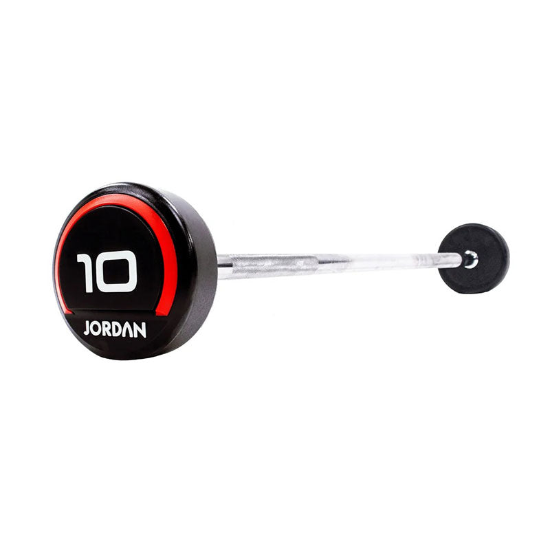 JORDAN® Fixed Barbells - Straight Bar Rubber (Red)