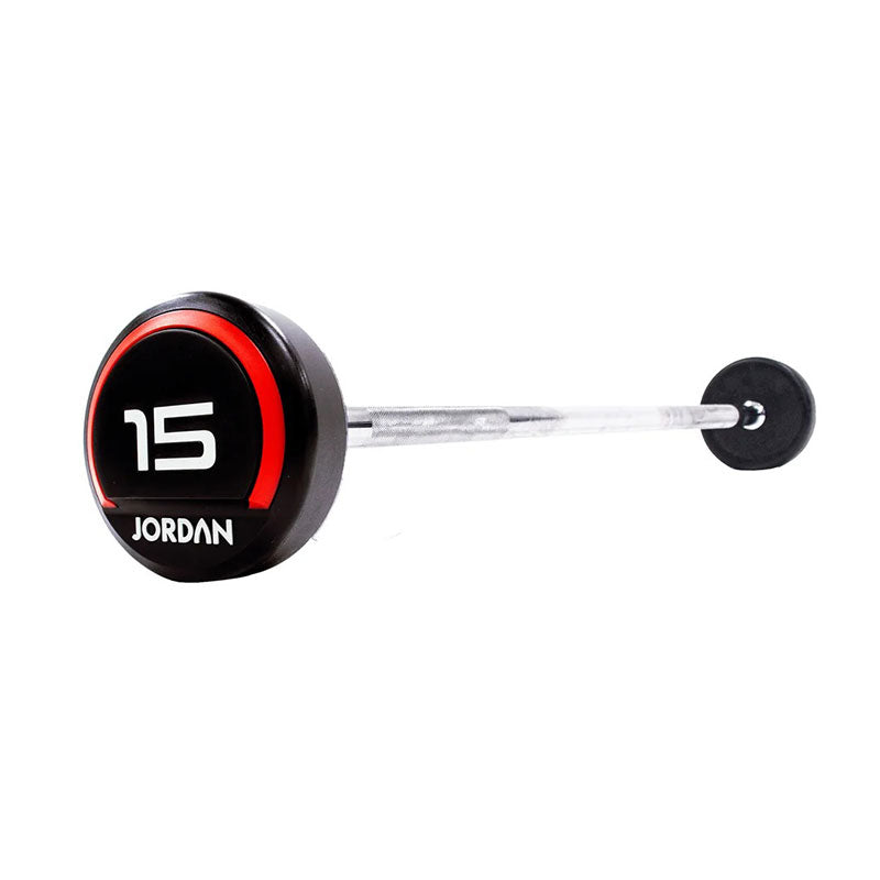 JORDAN® Fixed Barbells - Straight Bar Rubber (Red)