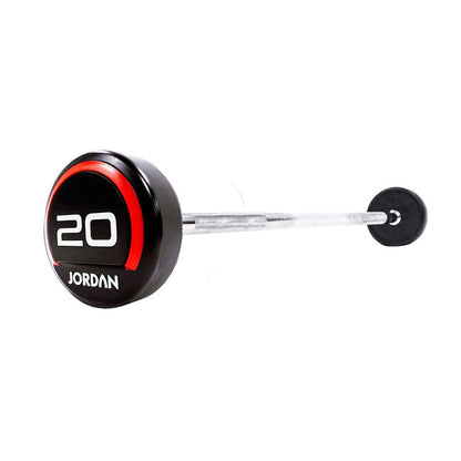 JORDAN® Fixed Barbells - Straight Bar Rubber (Red)