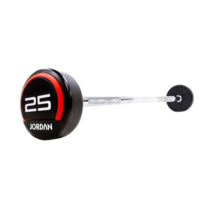 JORDAN® Fixed Barbells - Straight Bar Rubber (Red)