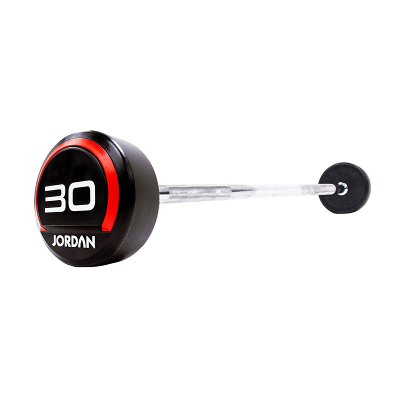 JORDAN® Fixed Barbells - Straight Bar Rubber (Red)