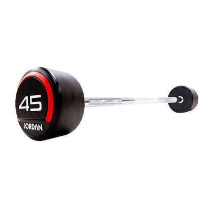 JORDAN® Fixed Barbells - Straight Bar Rubber (Red)