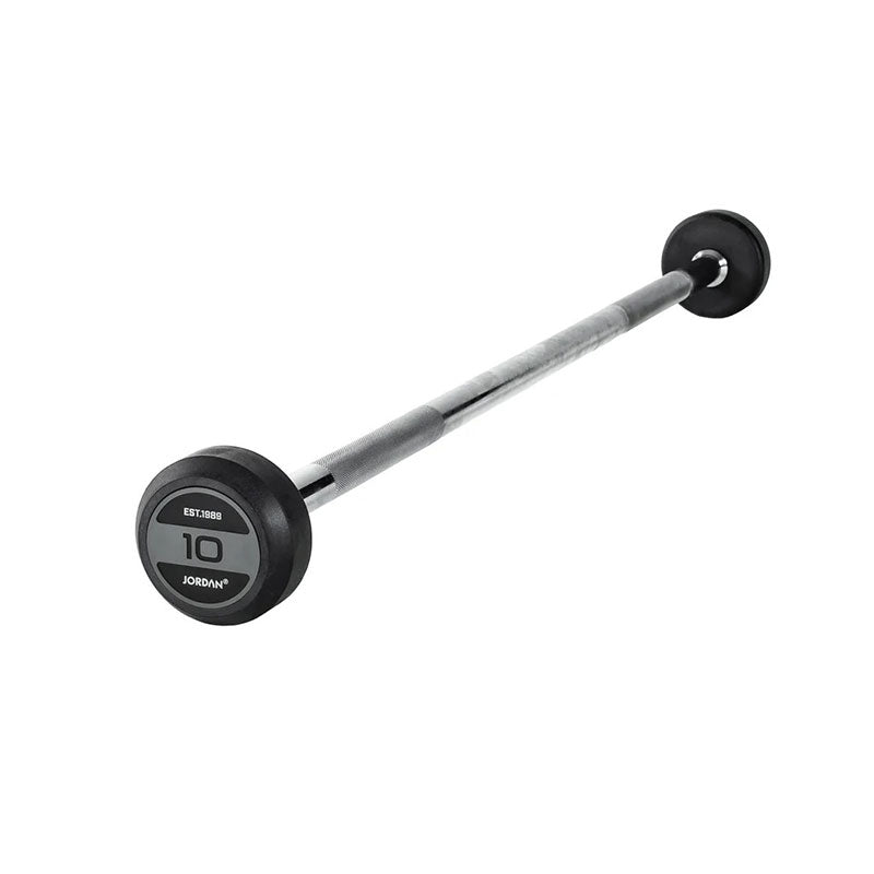 JORDAN® Fixed Barbells - Straight Bar Rubber (Grey)
