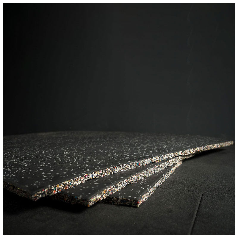 EPDM Luxury Fleck | 1m x 1m | Black with Grey Fleck | 15mm | 20mm | 30mm