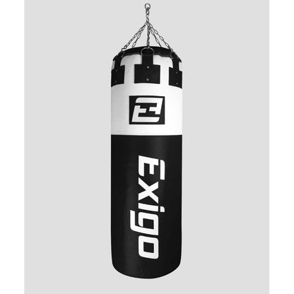 Exigo Super Pro 4ft 6'' 75kg Immensus Leather Punch Bag - Red/White - Black