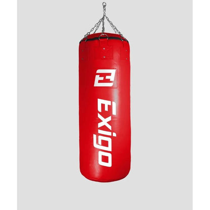 Exigo Super Pro 4ft 60kg Jumbo Leather Punch Bag - Blue - Red